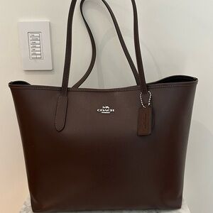 Coach Dark Brown Leather Tote